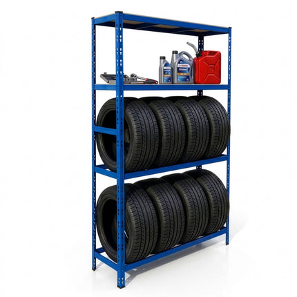 Tire Rack, 2-Shelf Steel Storage, Adjustable Spacing