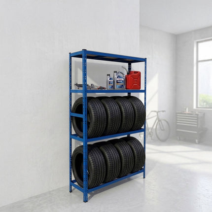 Tire Rack, 2-Shelf Steel Storage, Adjustable Spacing