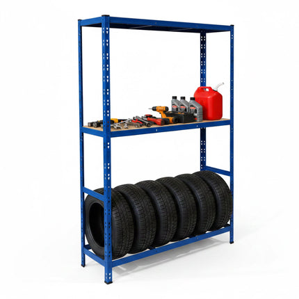 Tire Rack, Steel 2-Shelf, Adjustable Spacing