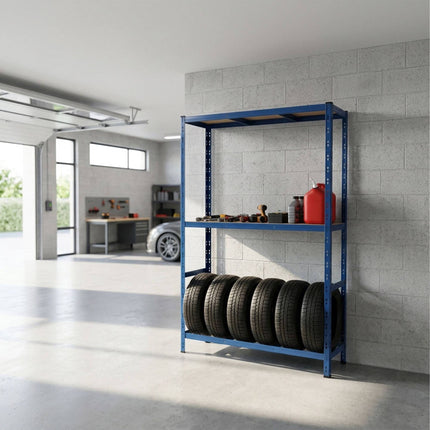 Tire Rack, Steel 2-Shelf, Adjustable Spacing