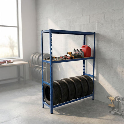 Tire Rack, Steel 2-Shelf, Adjustable Spacing