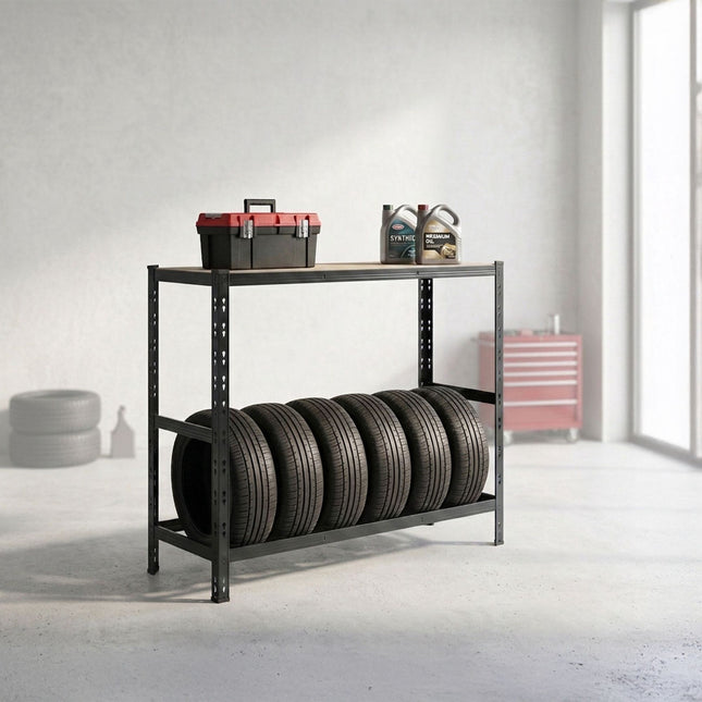 Tire Rack With Adjustable Shelves, Steel Garage Storage