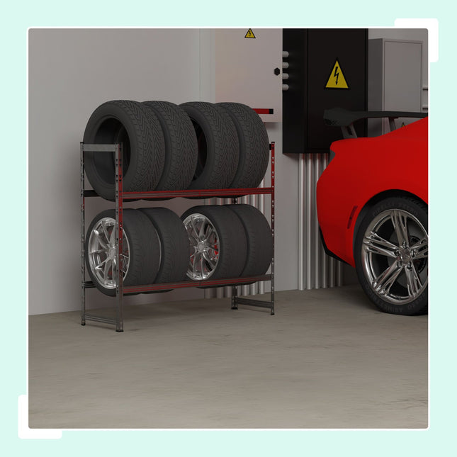 Tire rack for 8 wheels