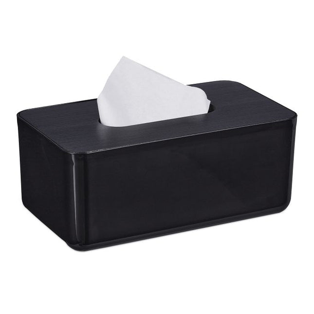 Tissue box with bamboo lid