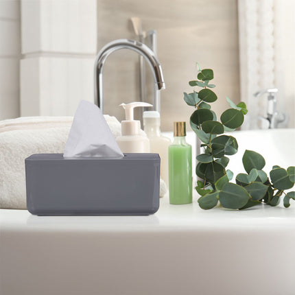 Tissue box with bamboo lid