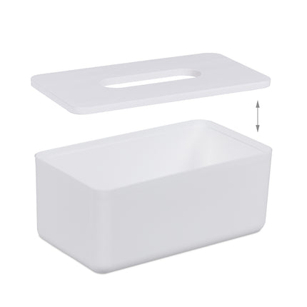Tissue box with bamboo lid