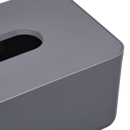 Tissue box with bamboo lid
