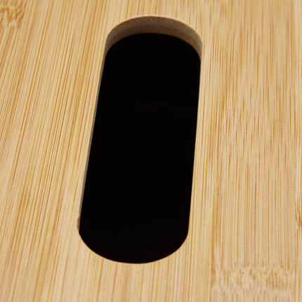 Tissue box with bamboo lid