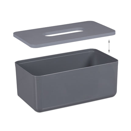 Tissue box with bamboo lid
