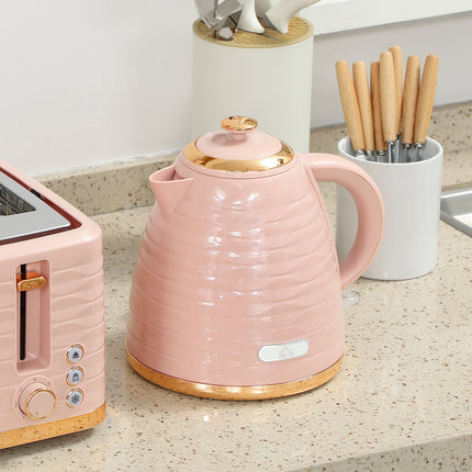 Toaster and Kettle Set, 7 Browning Levels, Pink