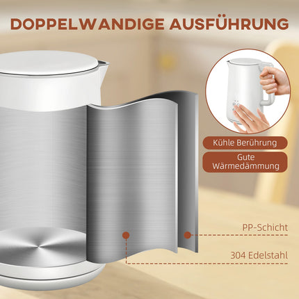 Toaster and Kettle Set, 7 Browning Levels, Stainless Steel