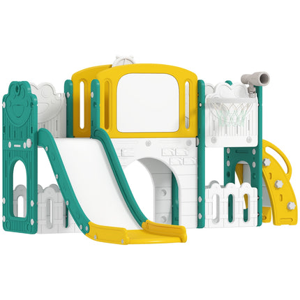 Toddler 7-in-1 Slide Set with Basketball Hoop, Indoor/Outdoor