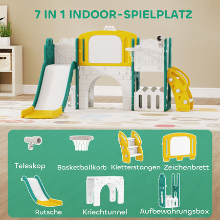 Toddler 7-in-1 Slide Set with Basketball Hoop, Indoor/Outdoor