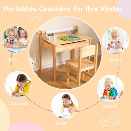 Toddler Activity Table with Chair, Paper Roll Holder
