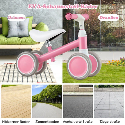 Toddler Balance Bike, 4 Wheels, Adjustable Handle & Seat