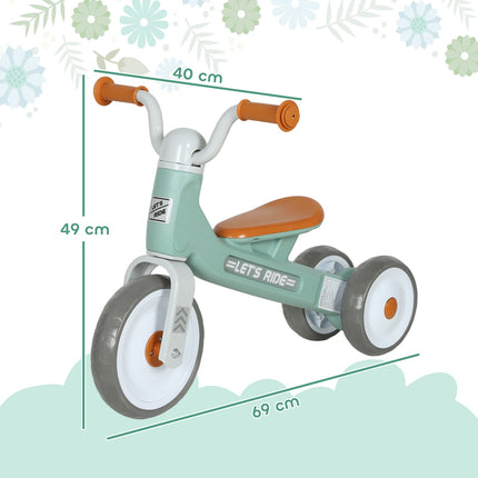 Toddler Balance Bike, No Pedal, 3 Silent Wheels, Green