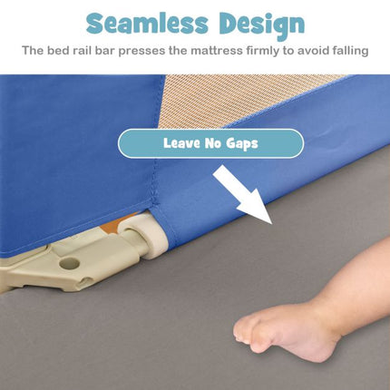 Toddler Bed Rail 69.5 In, Adjustable Height, Pocket