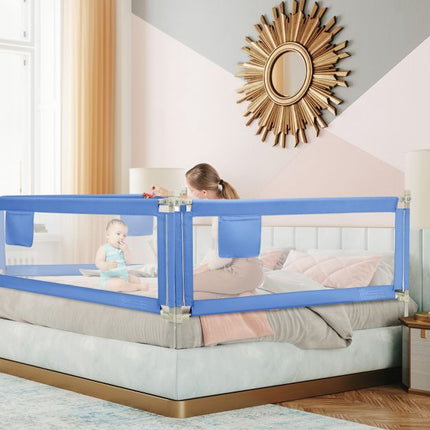 Toddler Bed Rail 69.5 In, Adjustable Height, Pocket