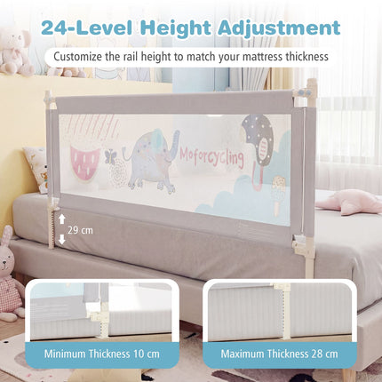 Toddler Bed Rail Guard, 24-Position Height Adjustable, 175 cm