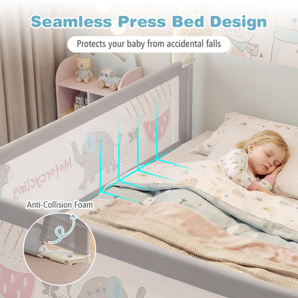 Toddler Bed Rail Guard, 24-Position Height Adjustable, 175 cm
