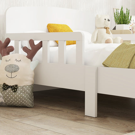 Toddler Bed with Safety Rails, MDF, Ages 3-8, White