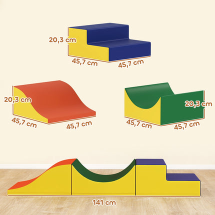 Toddler Climbing Set, 3-Piece Foam, Yellow Leather