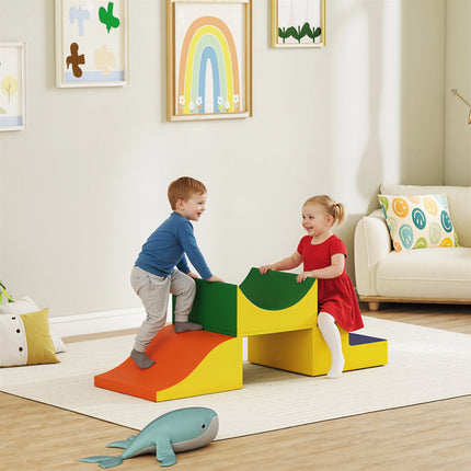 Toddler Climbing Set, 3-Piece Foam, Yellow Leather