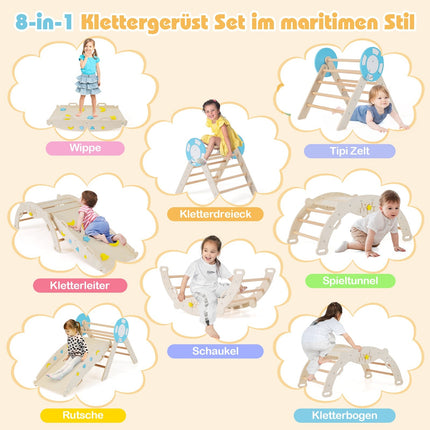 Toddler Climbing Set with Slide, Arch & Blocks