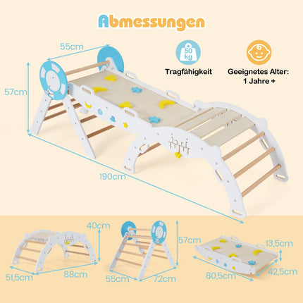 Toddler Climbing Set with Slide, Arch & Blocks