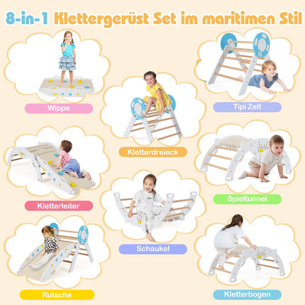 Toddler Climbing Set with Slide, Arch & Blocks