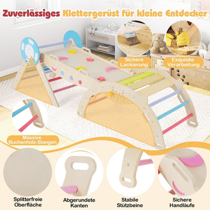 Toddler Climbing Set with Slide, Arch & Blocks