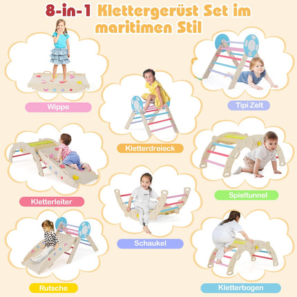 Toddler Climbing Set with Slide, Arch & Blocks