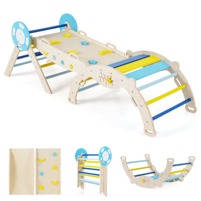 Toddler Climbing Set with Slide, Arch, and Blocks