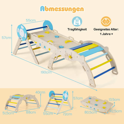 Toddler Climbing Set with Slide, Arch, and Blocks