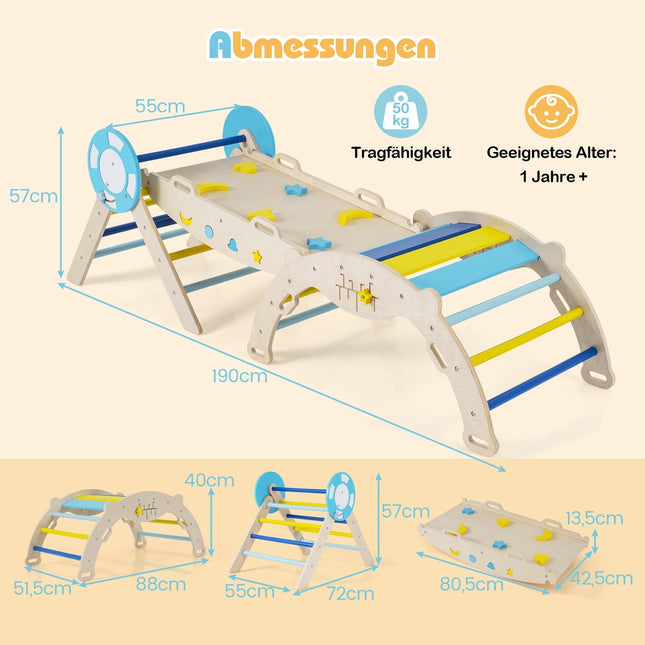 Toddler Climbing Set with Slide, Arch, and Blocks