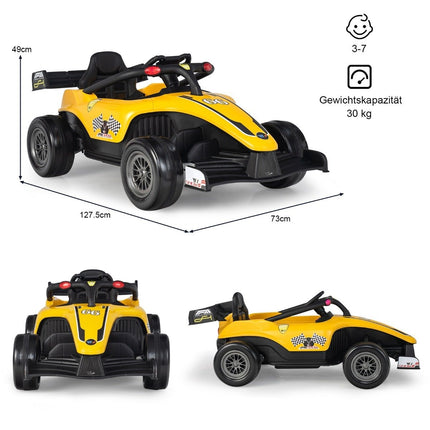 Toddler Electric Car 12V Kids Car Electric Racing Car for Toddlers with Remote Control Yellow
