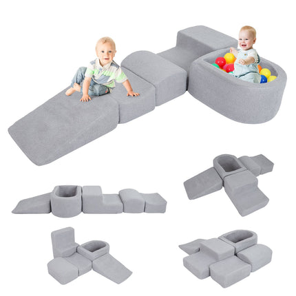 Toddler Foam Playset with Ball Pit & Sherpa Covers
