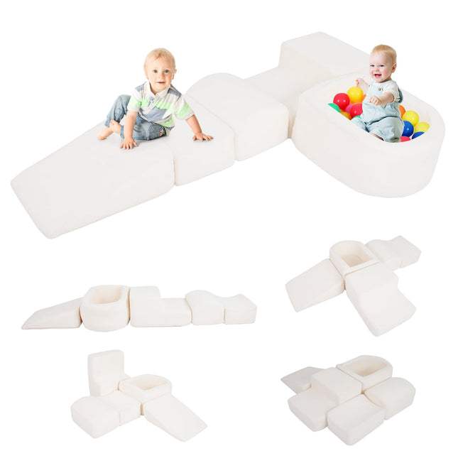 Toddler Foam Playset with Ball Pit & Sherpa Covers