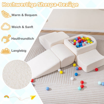 Toddler Foam Playset with Ball Pit & Sherpa Covers