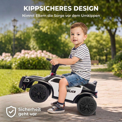 Toddler Police Ride-On Car with Music & Anti-Tip Design