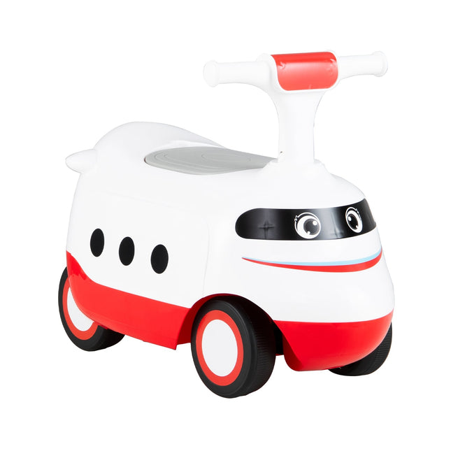 Toddler Push Ride-On Car with Horn & Storage, White