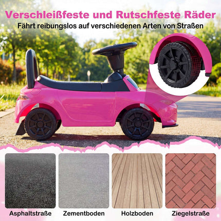 Toddler Ride-On Car with Lights, Safety Features, Pink