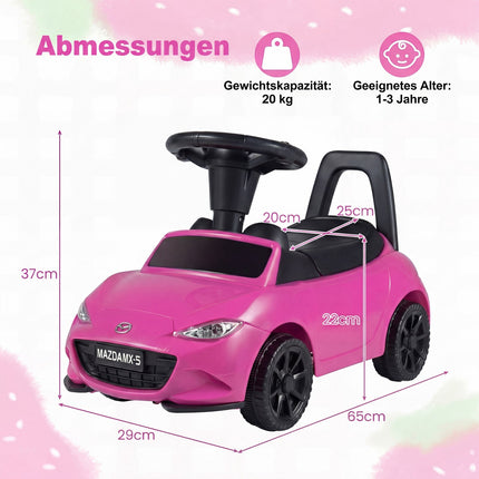 Toddler Ride-On Car with Lights, Safety Features, Pink