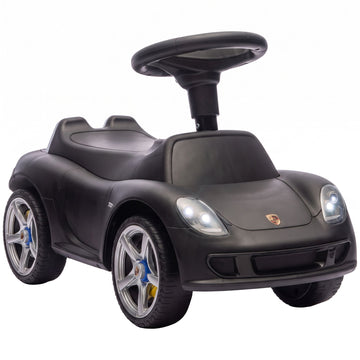 Toddler Ride-On Car with Lights & Sounds, Matte Black