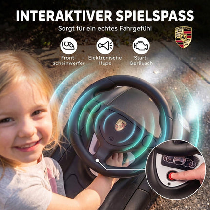 Toddler Ride-On Car with Lights & Sounds, Matte Black