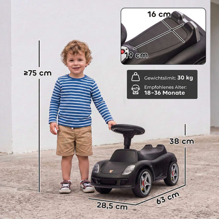 Toddler Ride-On Car with Lights & Sounds, Matte Black