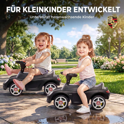 Toddler Ride-On Car with Lights & Sounds, Matte Black