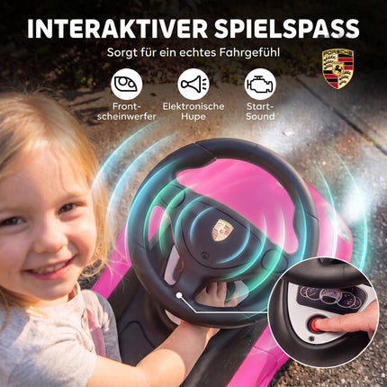 Toddler Ride-On Car with Lights & Sounds, Pink, 18–36 Months