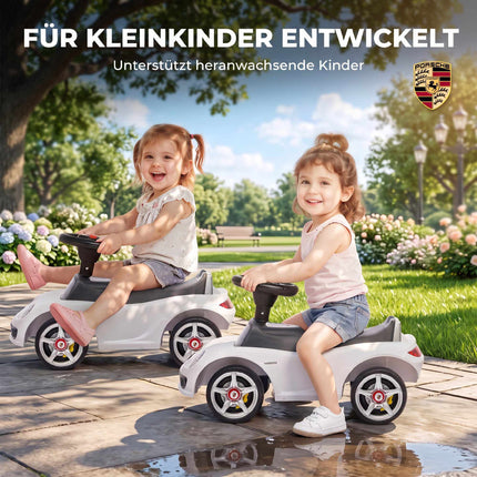 Toddler Ride-On Car with Lights & Sounds, White, 18–36 Months