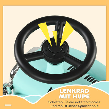 Toddler Ride-On Car with Storage, Anti-Tip Safety, Green